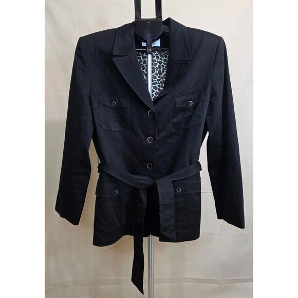 Vintage Women's Le Suit Black Belted Utility Blazer – Size 16 (2000s) - Picture 4 of 14